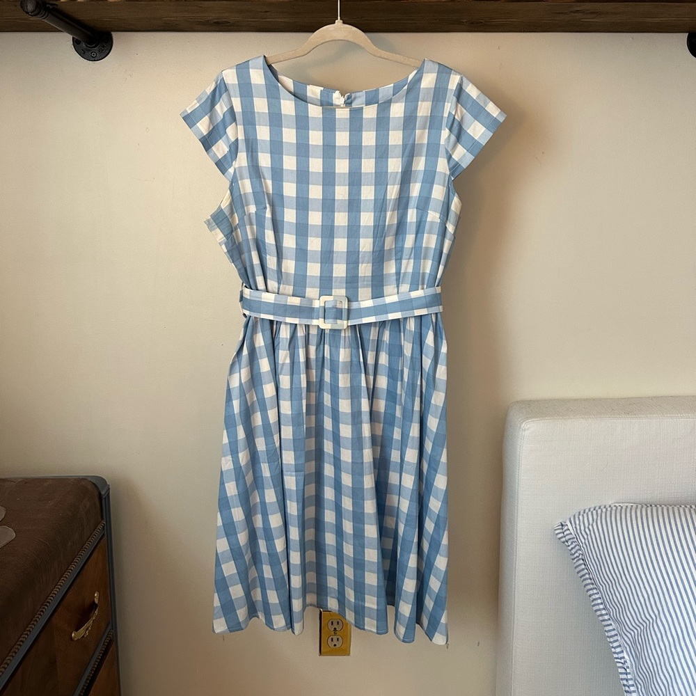 Blue plaid dress